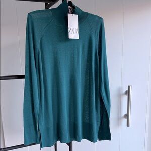 Zara Turquoise Knit Top New!